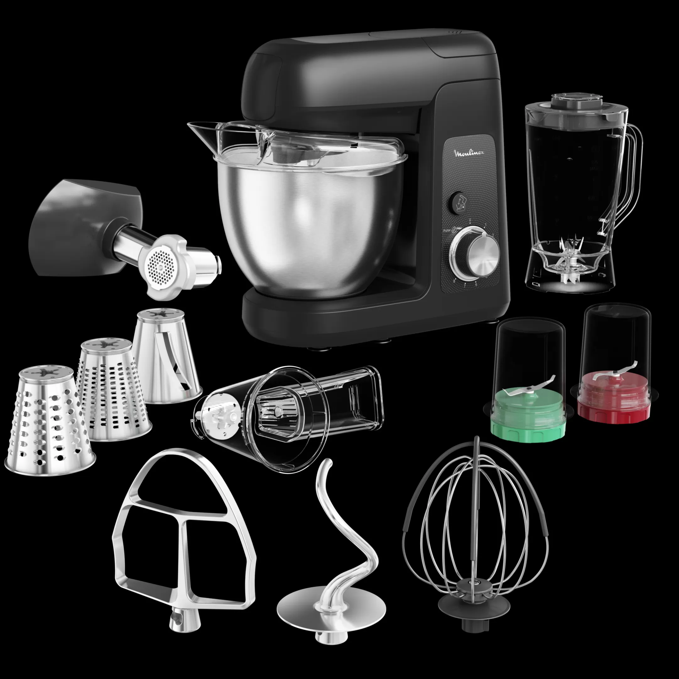 Moulinex Bake Partner QA525810 Keukenmachine - 1100W - 8 Accessoires - 4.6L - 8 Snelheden Clearance