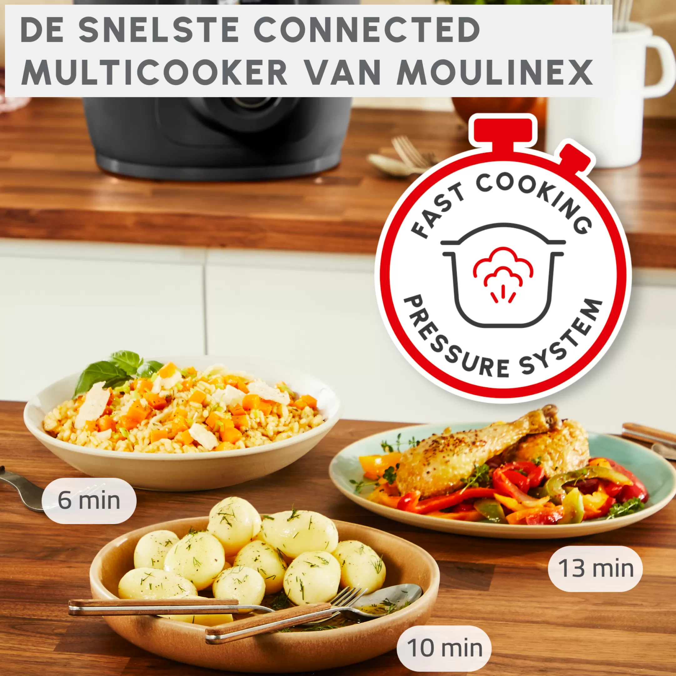Moulinex Cookeo Wifi 10-in-1 CE96G810 Intelligente Hogedruk Multicooker - 10 Programma's - Oneindig Aantal Recepten - Geconnecteerd Fashion