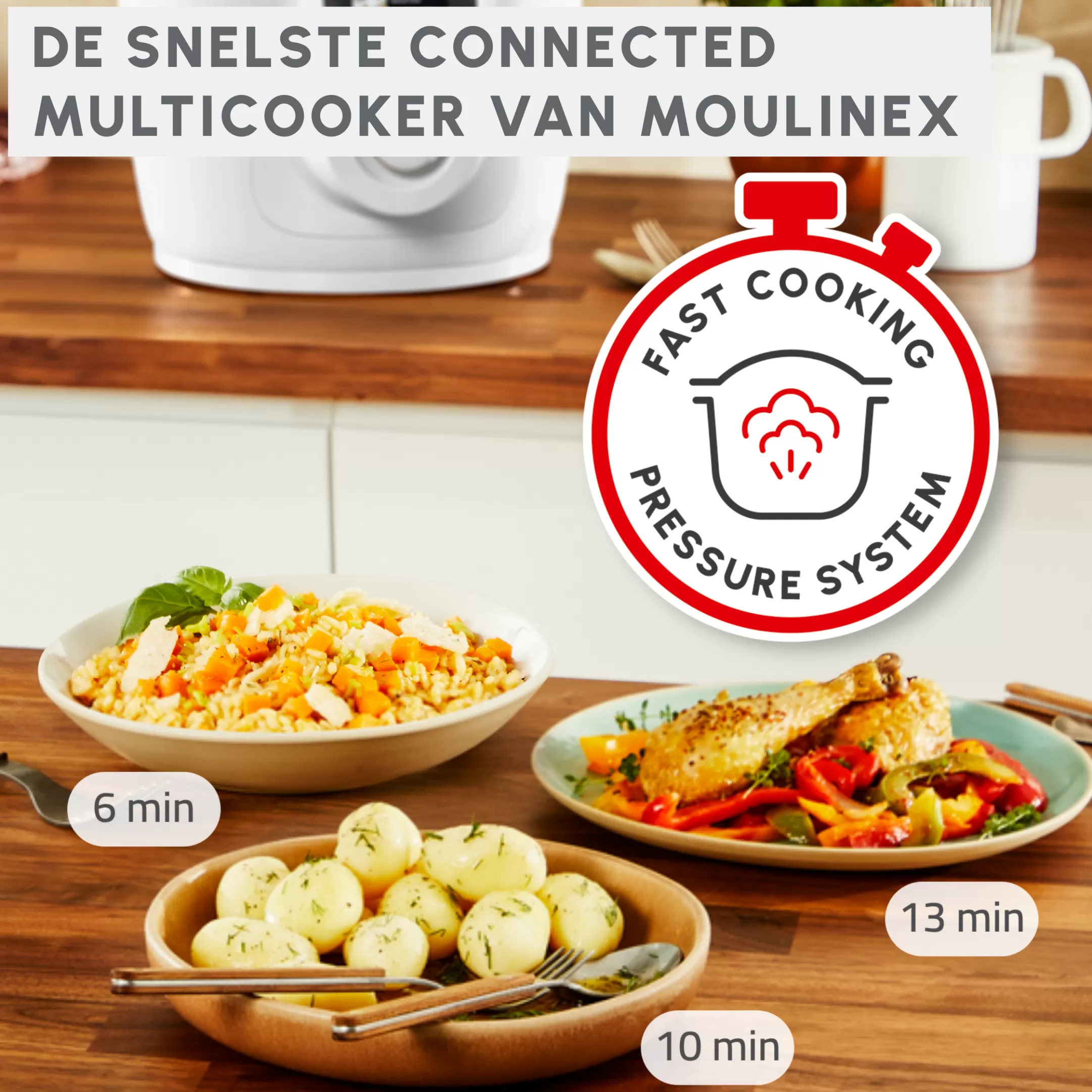 Moulinex Cookeo Wifi 9-in-1 CE952110 Intelligente Hogedruk Multicooker - 9 Programma's - Oneindig Aantal Recepten - Geconnecteerd Flash Sale