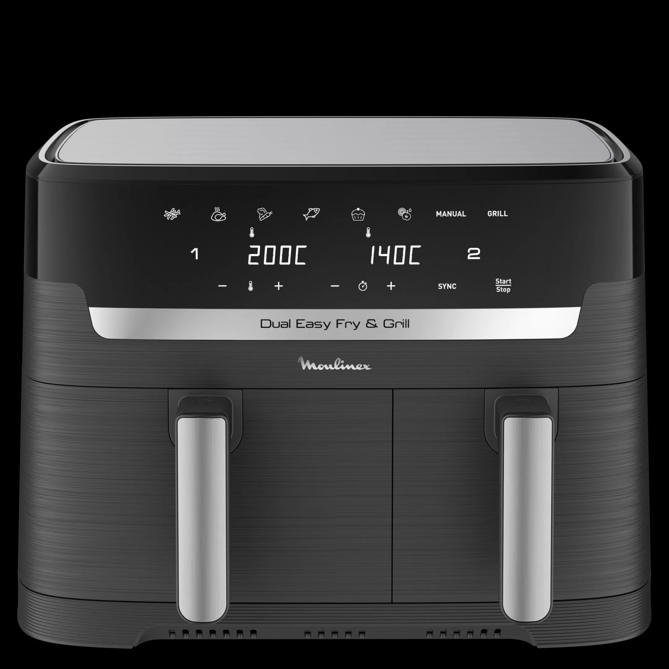 Moulinex Dual Easy Fry & Grill EZ905B20 Air Fryer - 8 Programma's - 5,2L + 3,1L Fashion