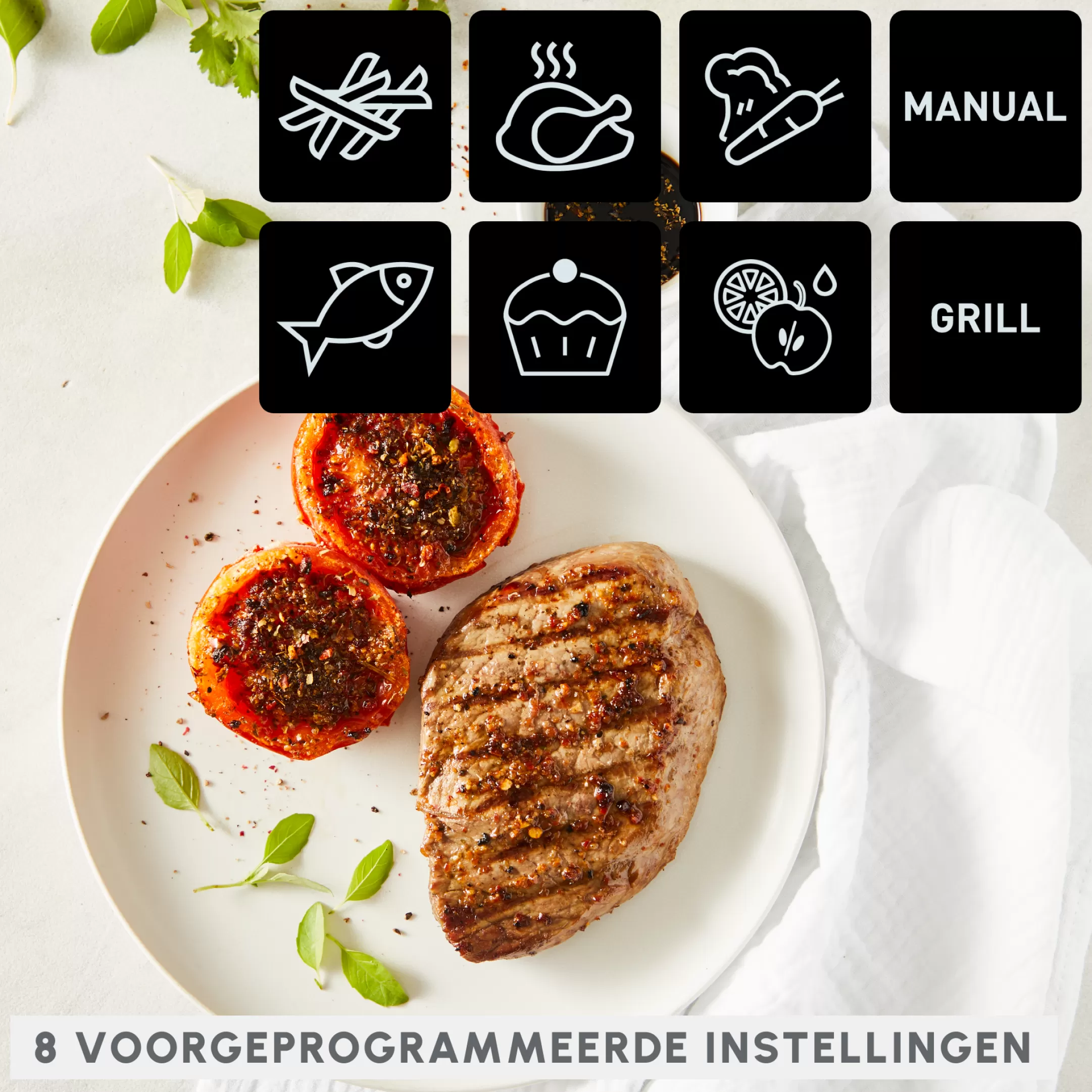 Moulinex Dual Easy Fry & Grill EZ905B20 Air Fryer - 8 Programma's - 5,2L + 3,1L Fashion