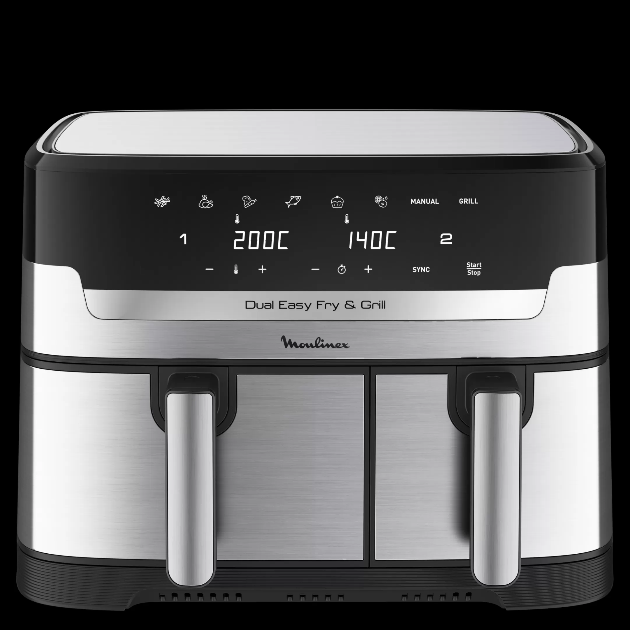 Moulinex Dual Easy Fry & Grill EZ905D20 Air Fryer - 8 Programma's - 5,2L + 3,1L Online