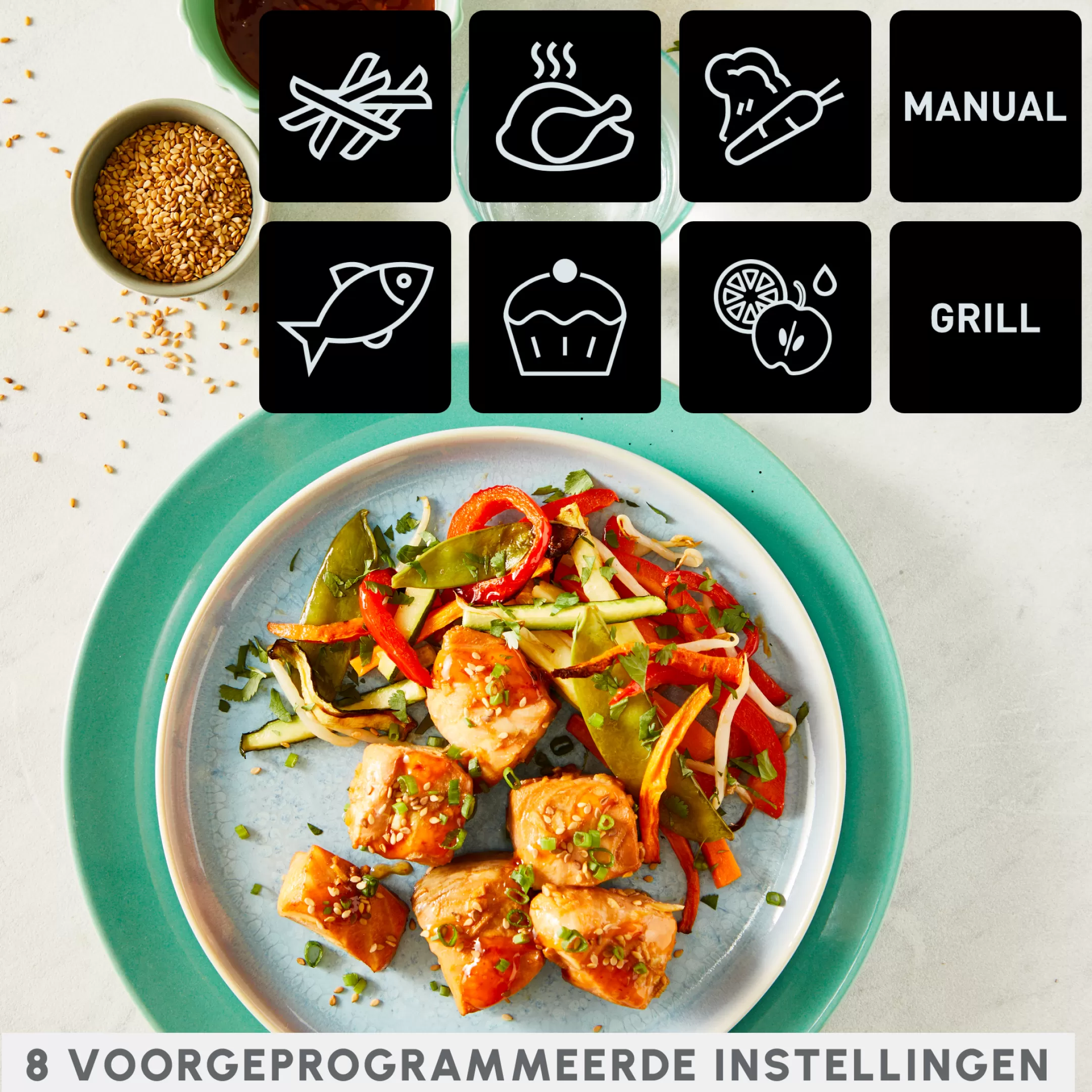 Moulinex Dual Easy Fry & Grill EZ905D20 Air Fryer - 8 Programma's - 5,2L + 3,1L Online