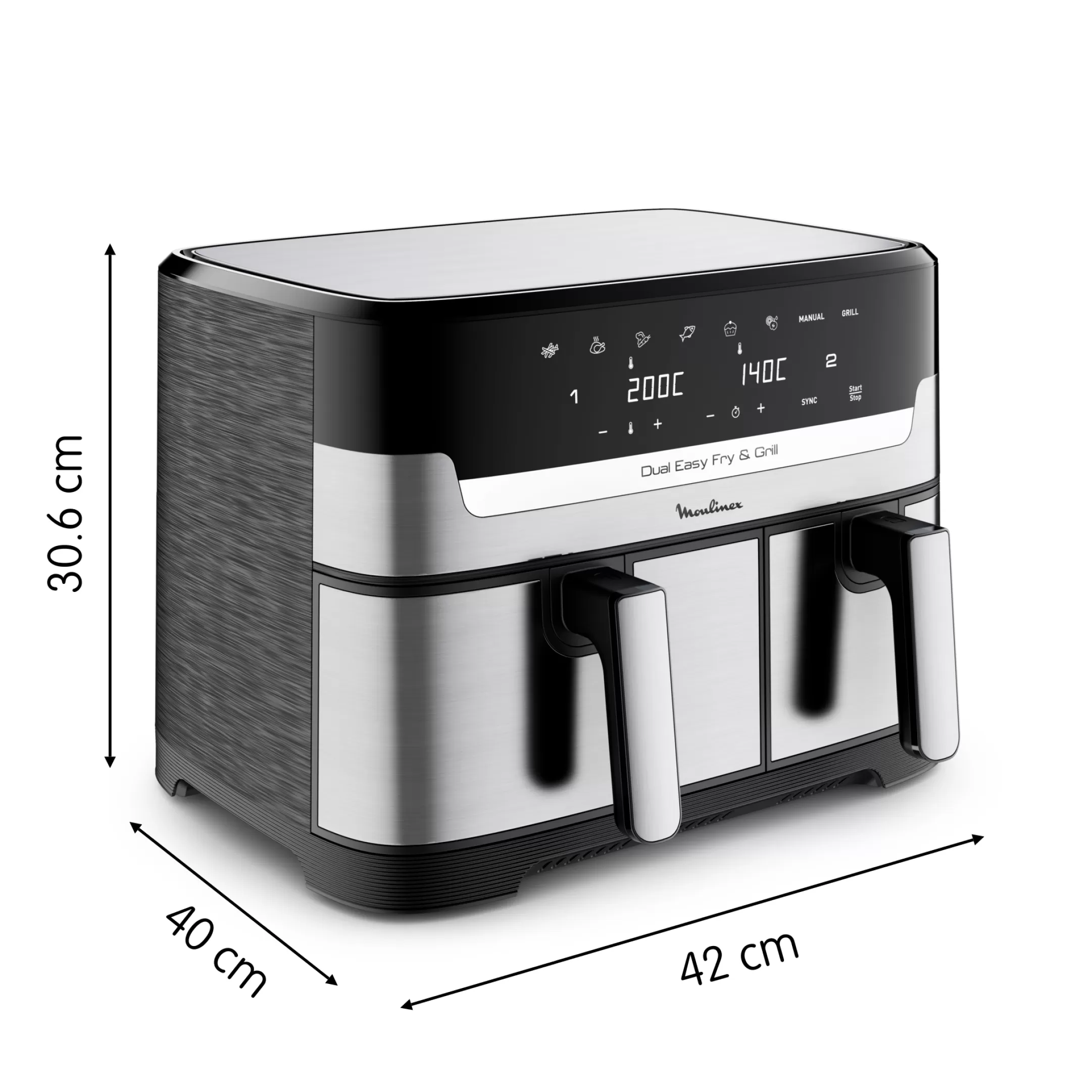 Moulinex Dual Easy Fry & Grill EZ905D20 Air Fryer - 8 Programma's - 5,2L + 3,1L Online