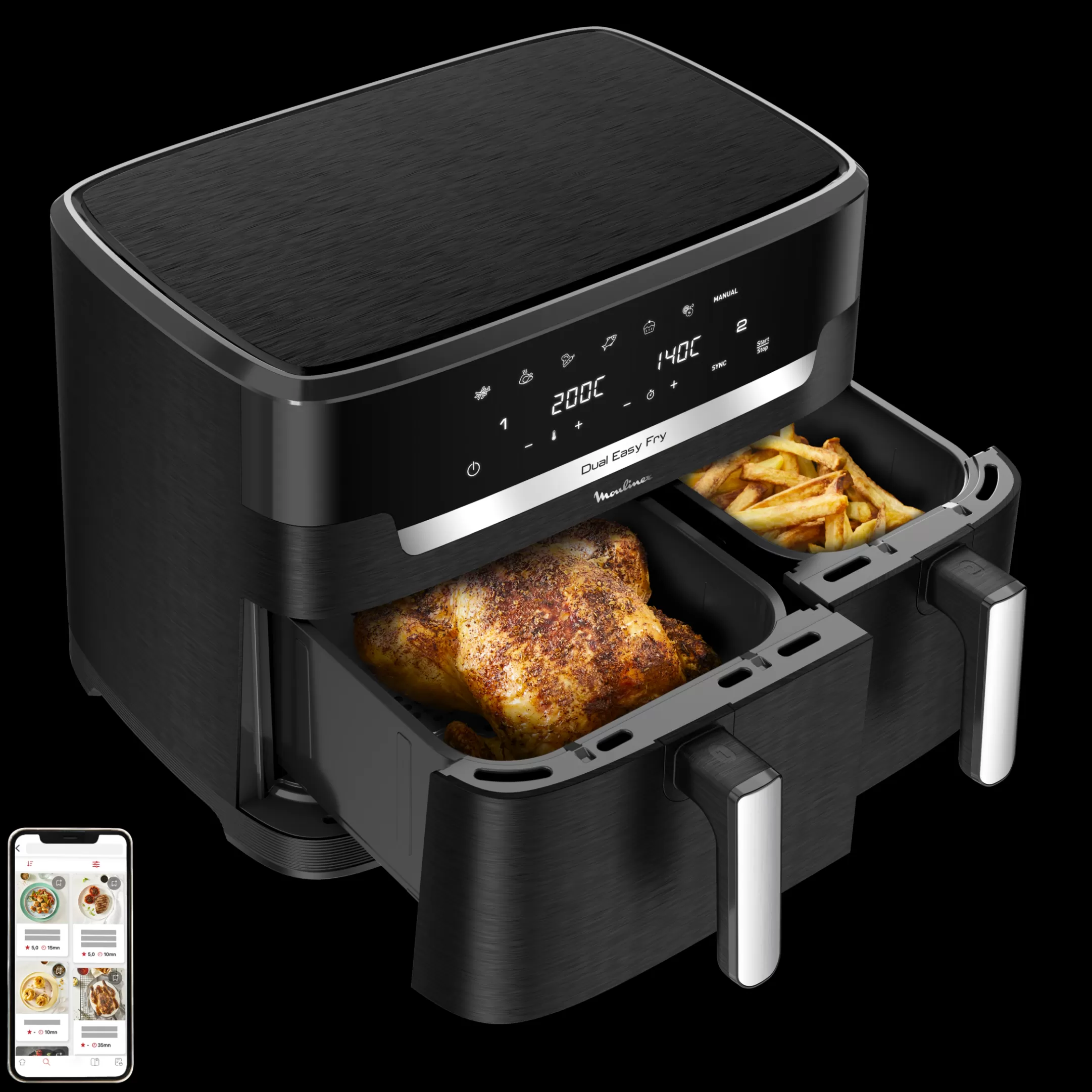 Moulinex Dual Easy Fry & Grill XXL EZ9428F0 Air Fryer - 7 Programma's - 6,5L + 4,5L Cheap