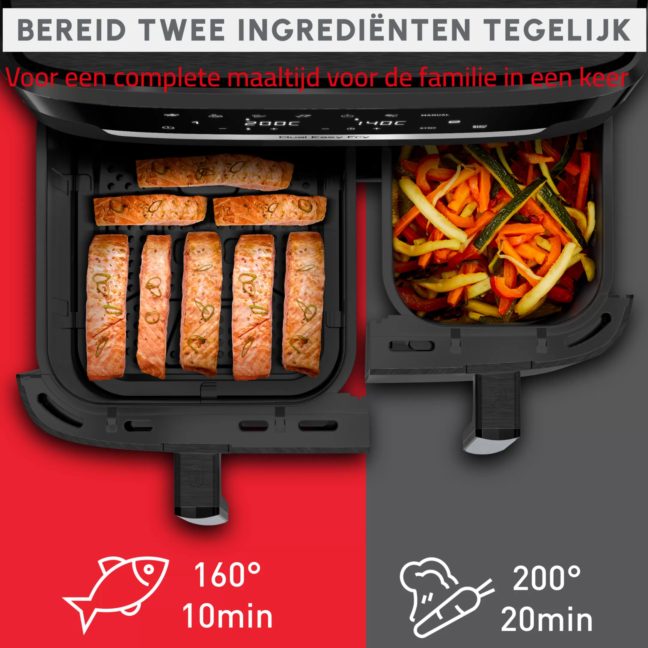 Moulinex Dual Easy Fry & Grill XXL EZ9428F0 Air Fryer - 7 Programma's - 6,5L + 4,5L Cheap