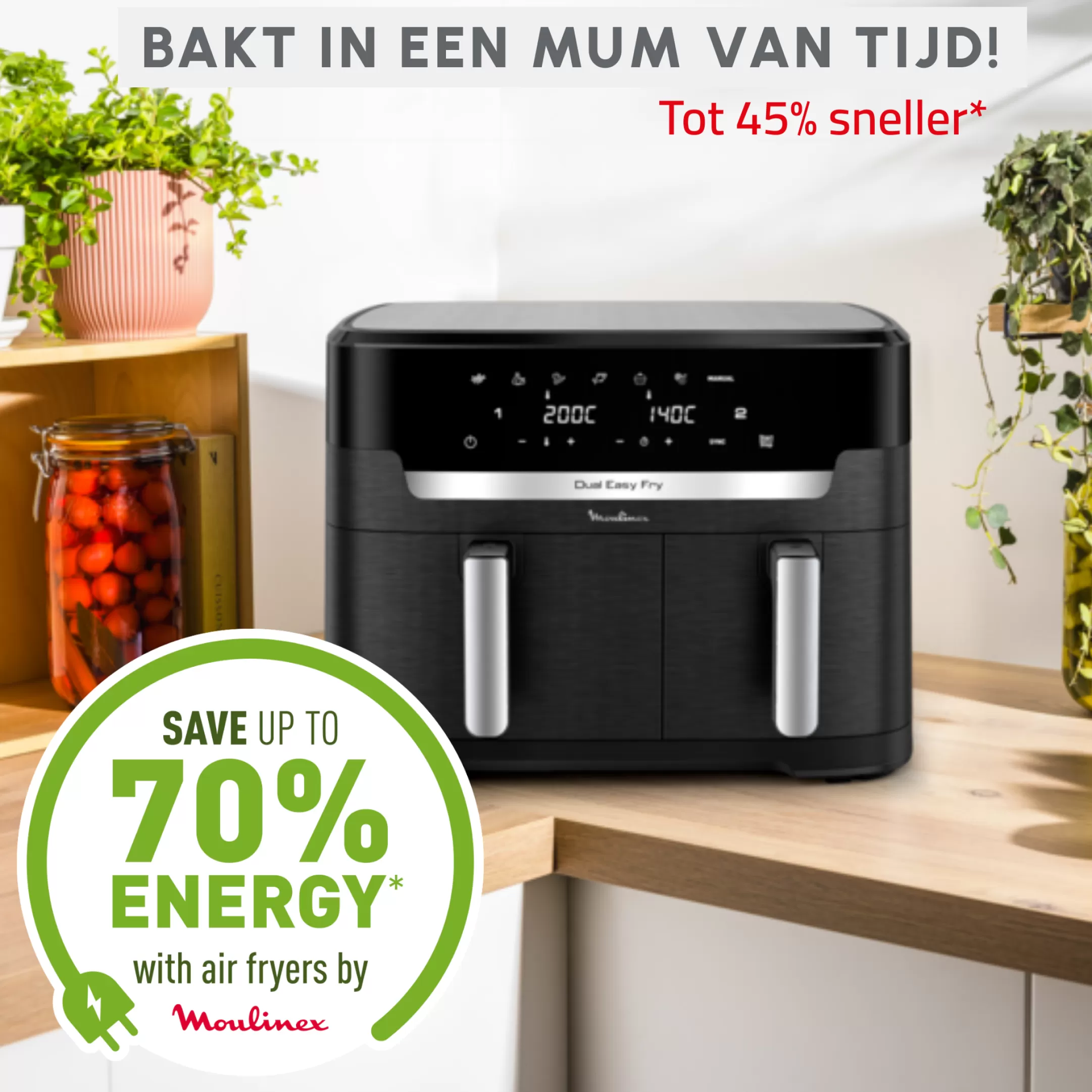 Moulinex Dual Easy Fry & Grill XXL EZ9428F0 Air Fryer - 7 Programma's - 6,5L + 4,5L Cheap