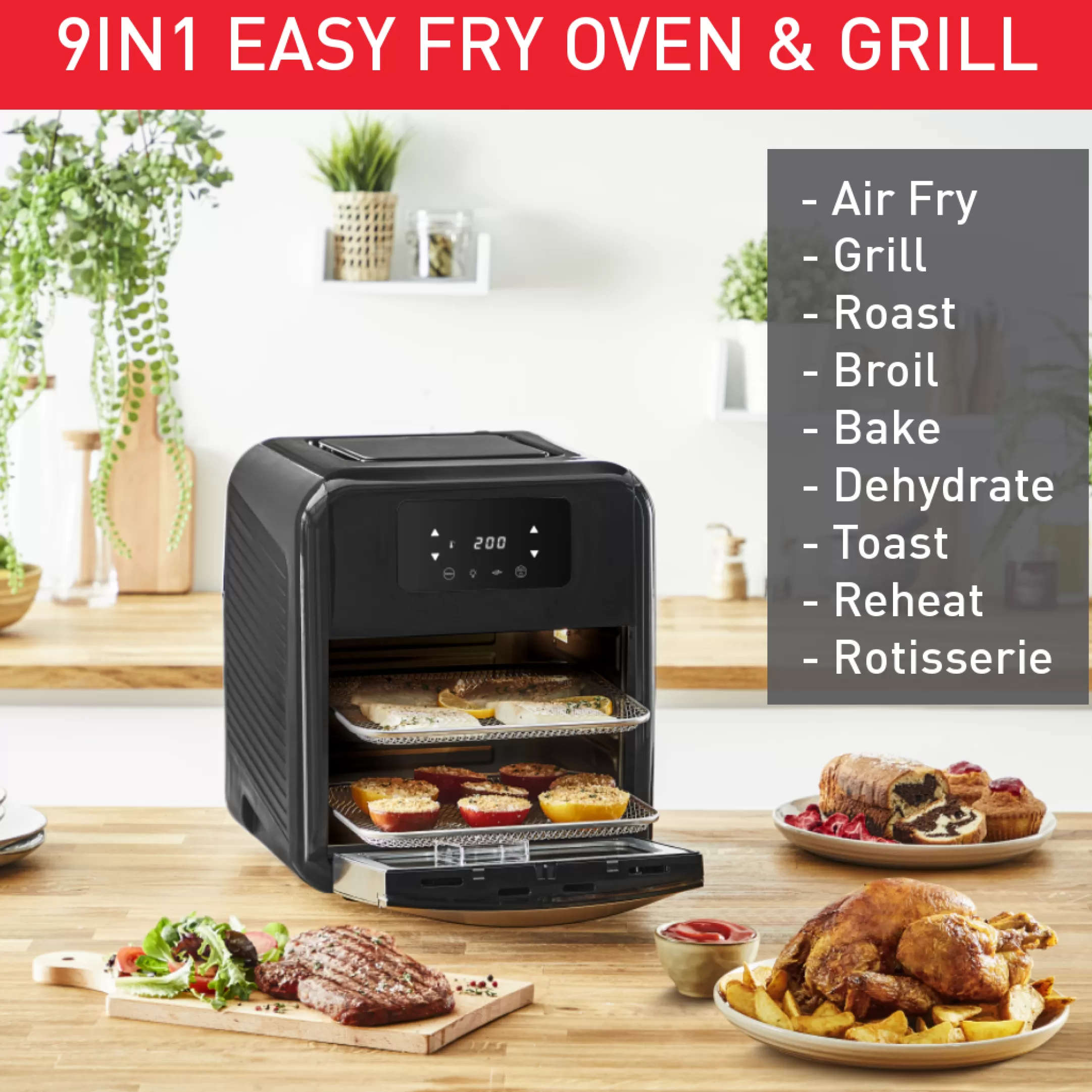 Moulinex Easy Fry 9-in-1 Oven & Grill AL501810 Air Fryer - 8 Programma's - 11L Cheap