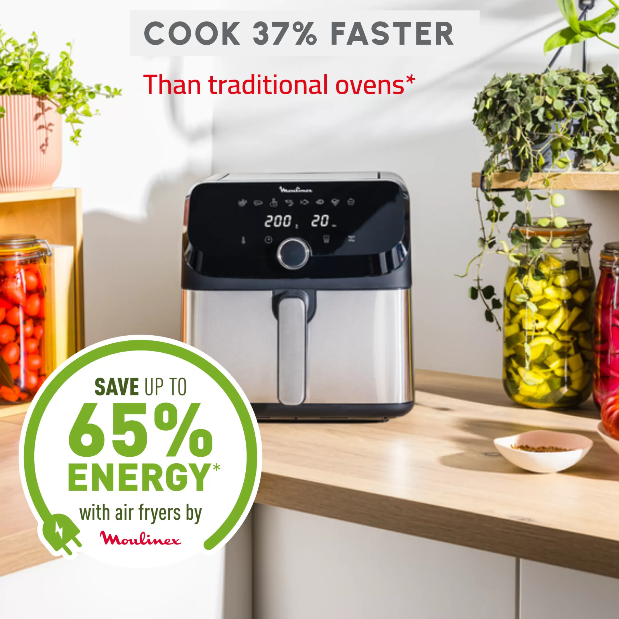 Moulinex Easy Fry Mega EZ855D20 Air Fryer - 8 Programma's - 7.5 L Flash Sale