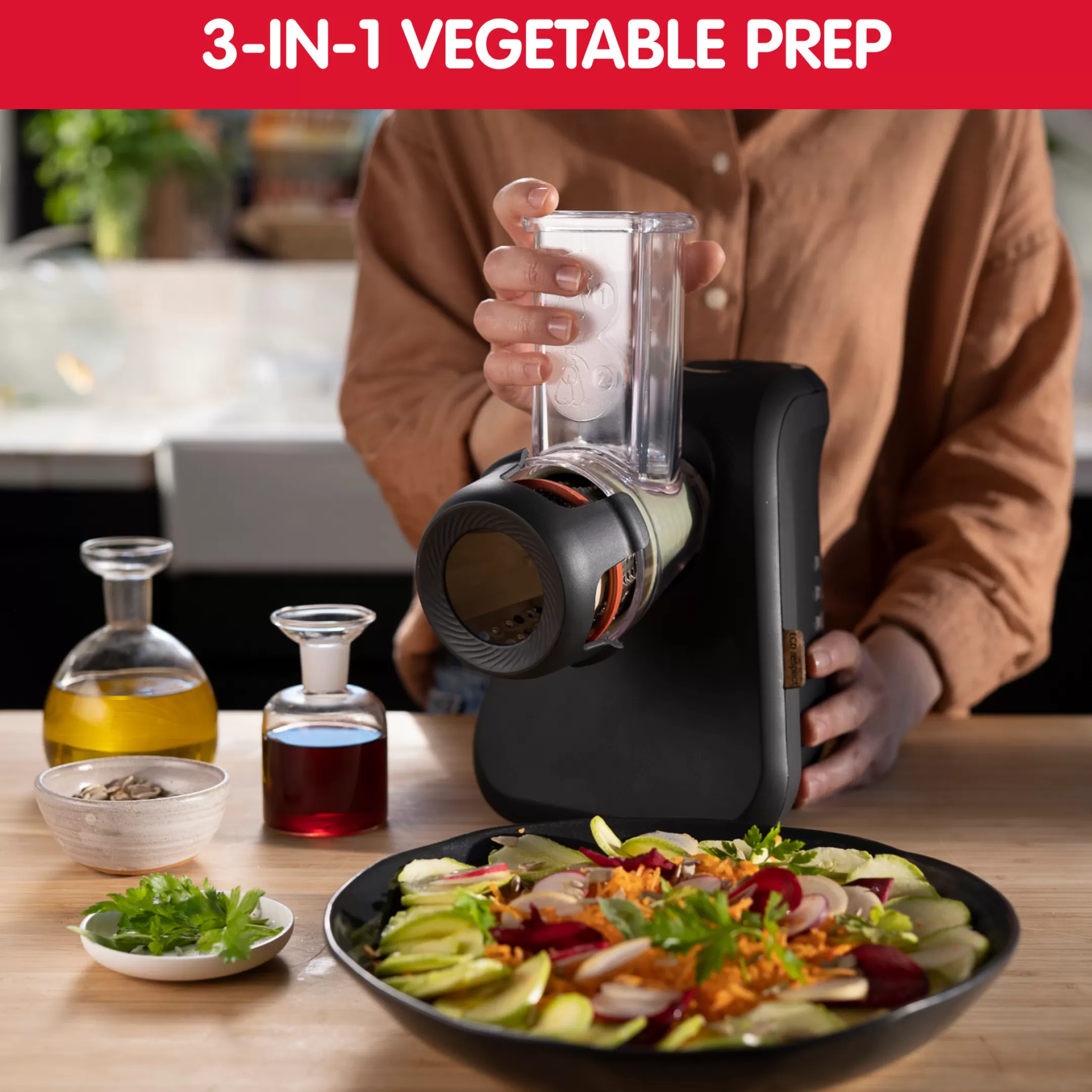 Moulinex Fresh Express Eco Respect DJ77EN10 Groentesnijder - 200W - 3 Accessoires - Eco-design Outlet
