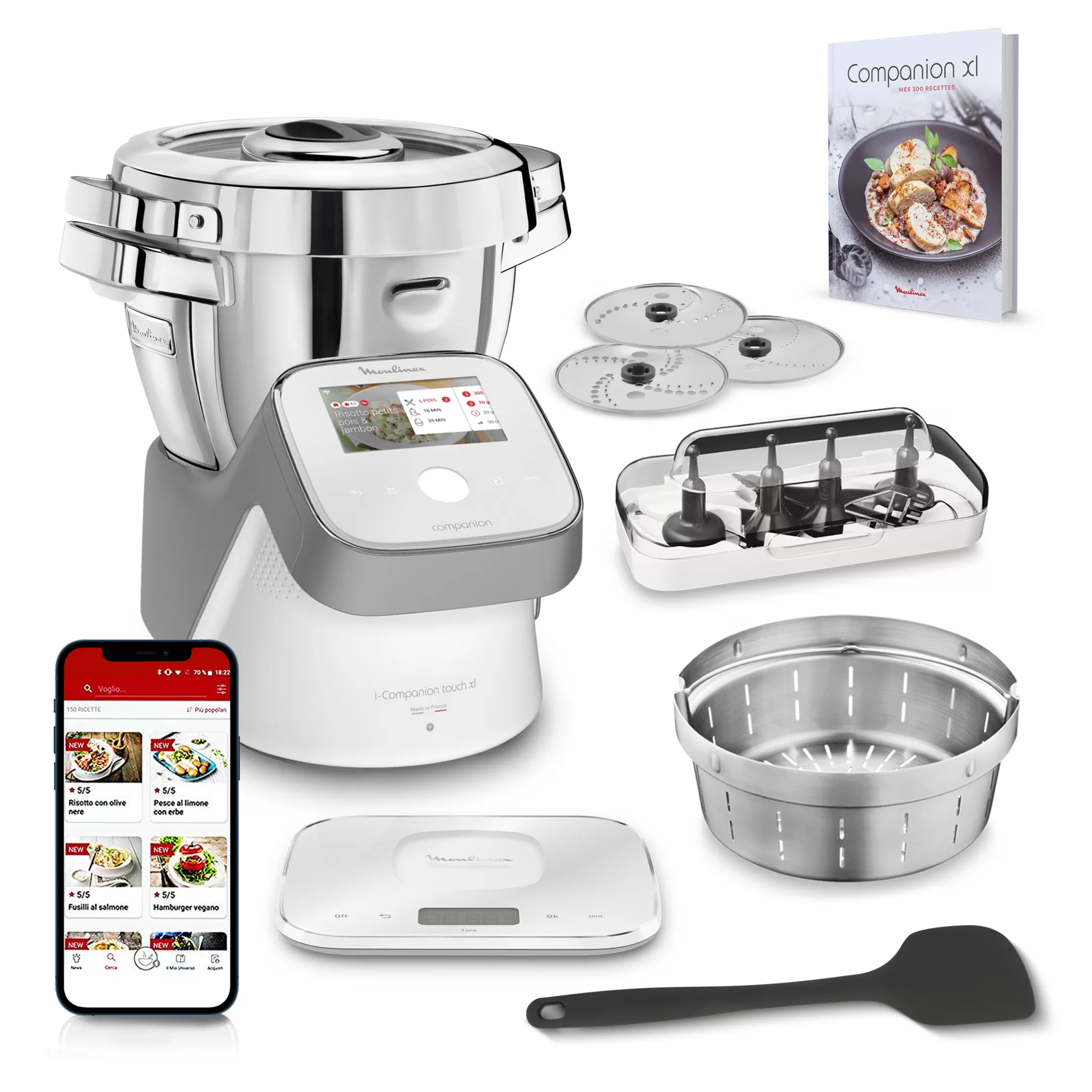 Moulinex I-Companion Touch XL YY4637FG Kookrobot - 12 Programma's - 9 Accessoires - Geconnecteerde Weegschaal Cheap