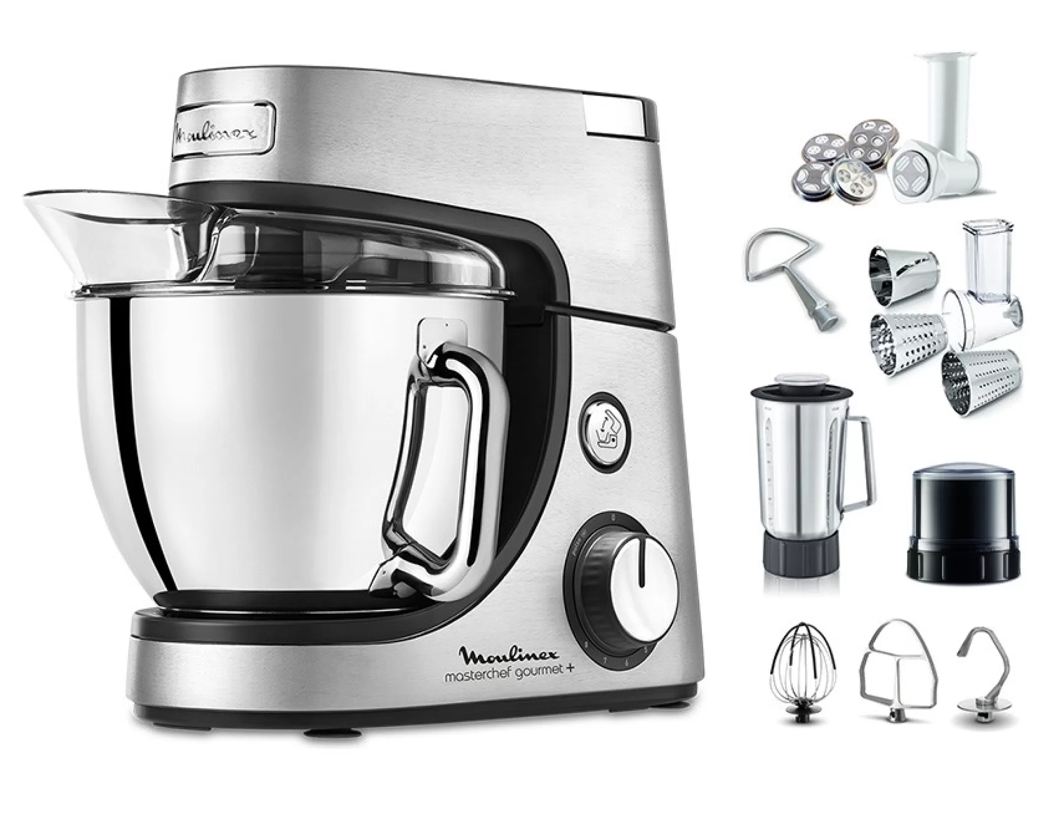 Moulinex MasterChef Gourmet+ QA613DB1 Keukenrobot - 1.100W - 7 Accessoires - 8 Snelheden Discount