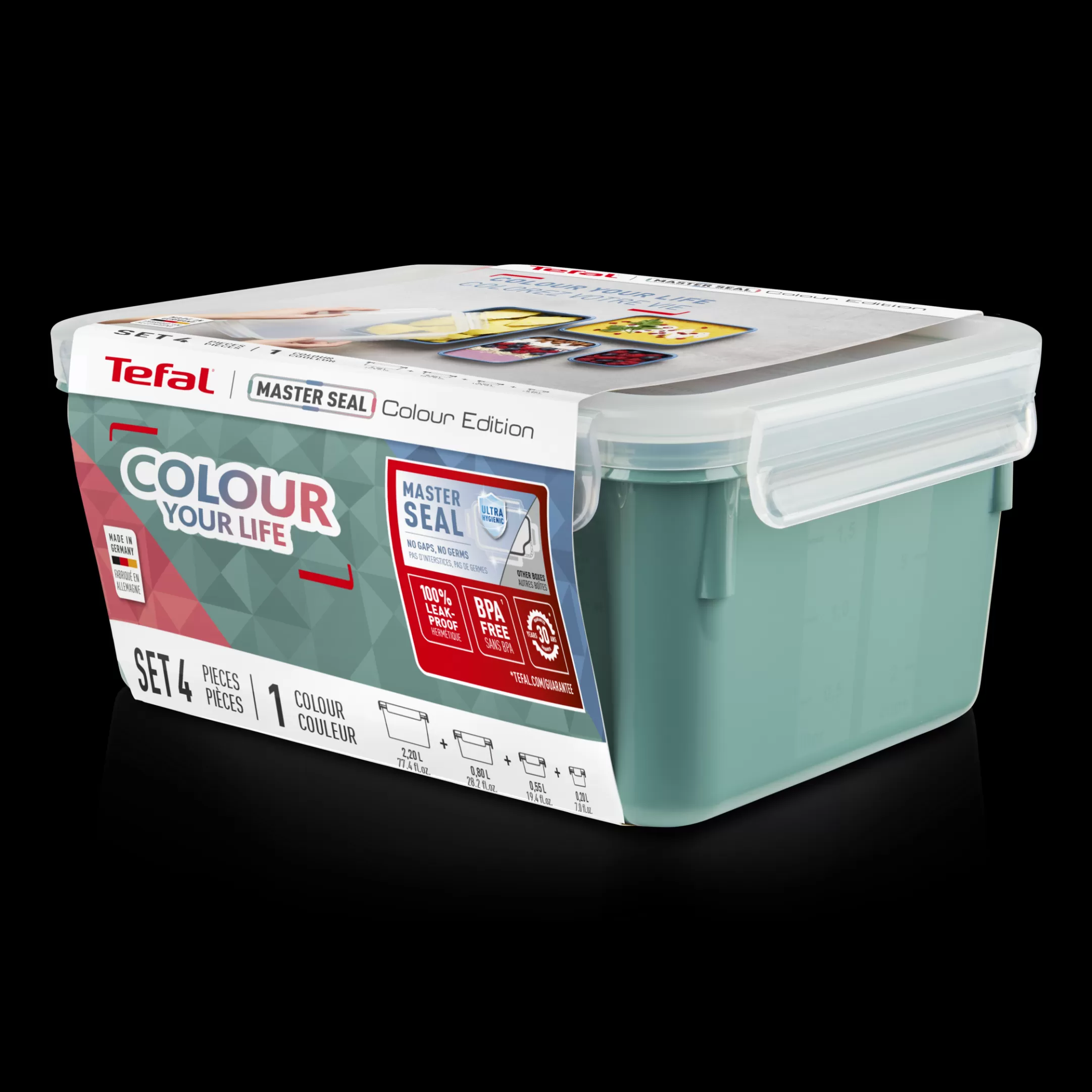 Moulinex MasterSeal Color N1031010 Set Van 4 Bewaardozen - 0,20L / 0,55L / 0,80L / 2,2L Cheap