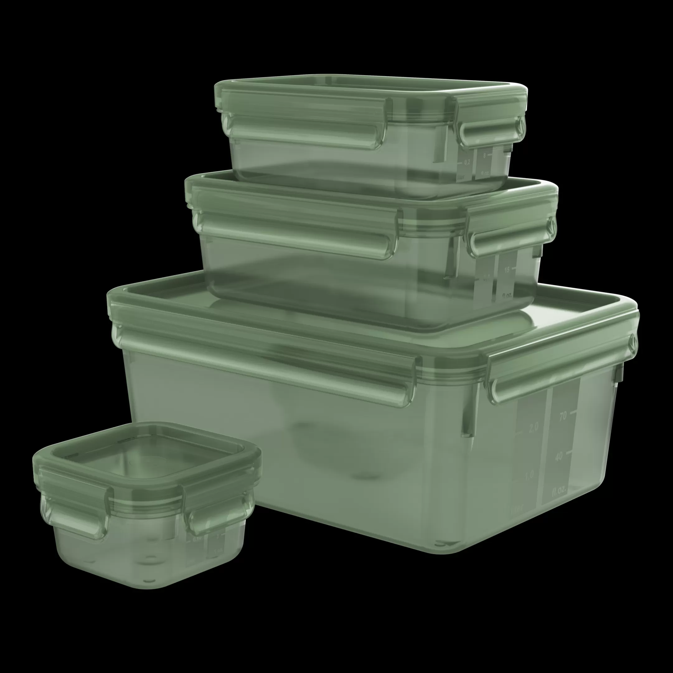 Moulinex MasterSeal Eco N1170610 Set Van 4 Bewaardozen - 0,20L / 0,55L / 1,0L / 3,70L Outlet