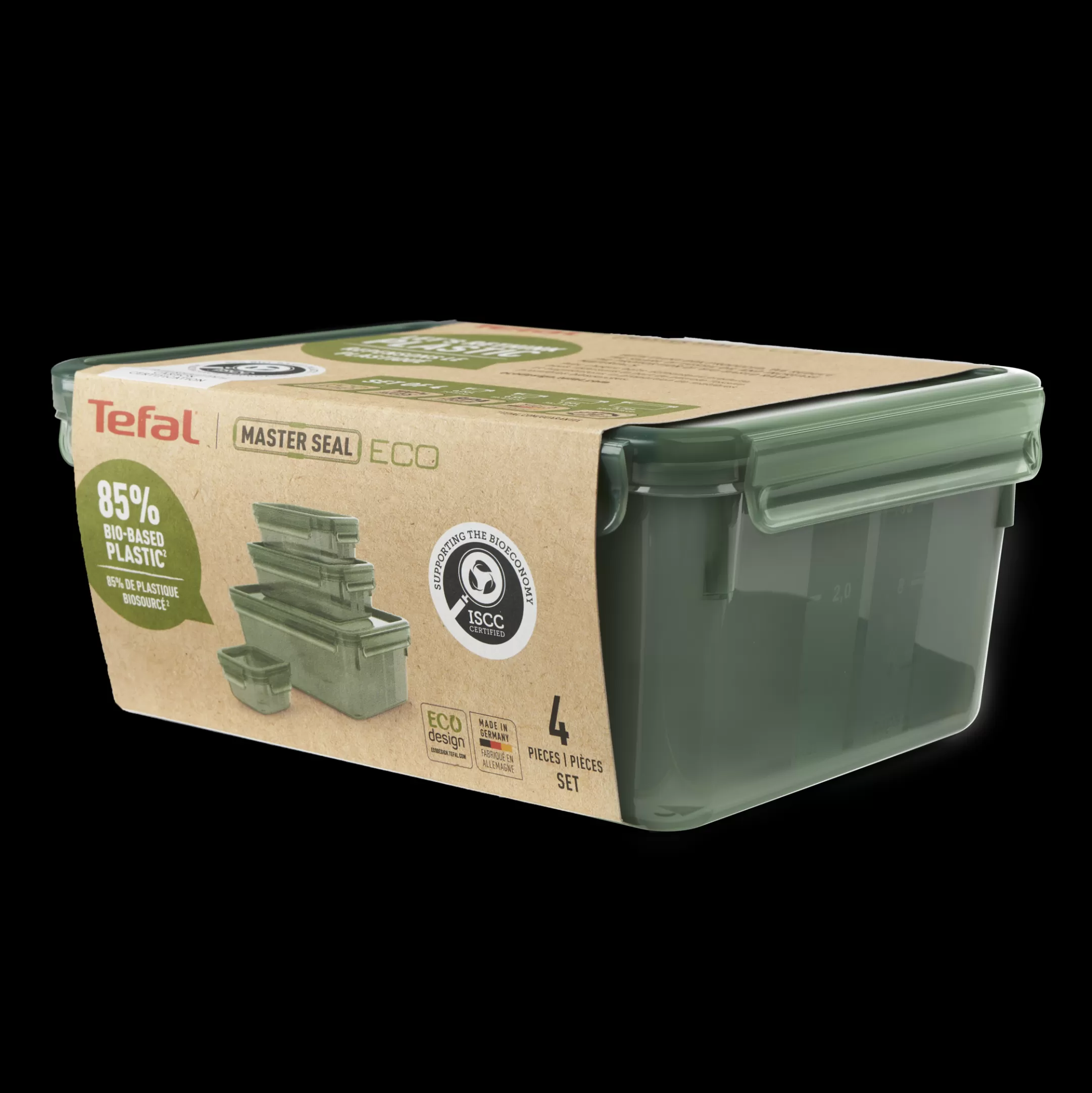 Moulinex MasterSeal Eco N1170610 Set Van 4 Bewaardozen - 0,20L / 0,55L / 1,0L / 3,70L Outlet