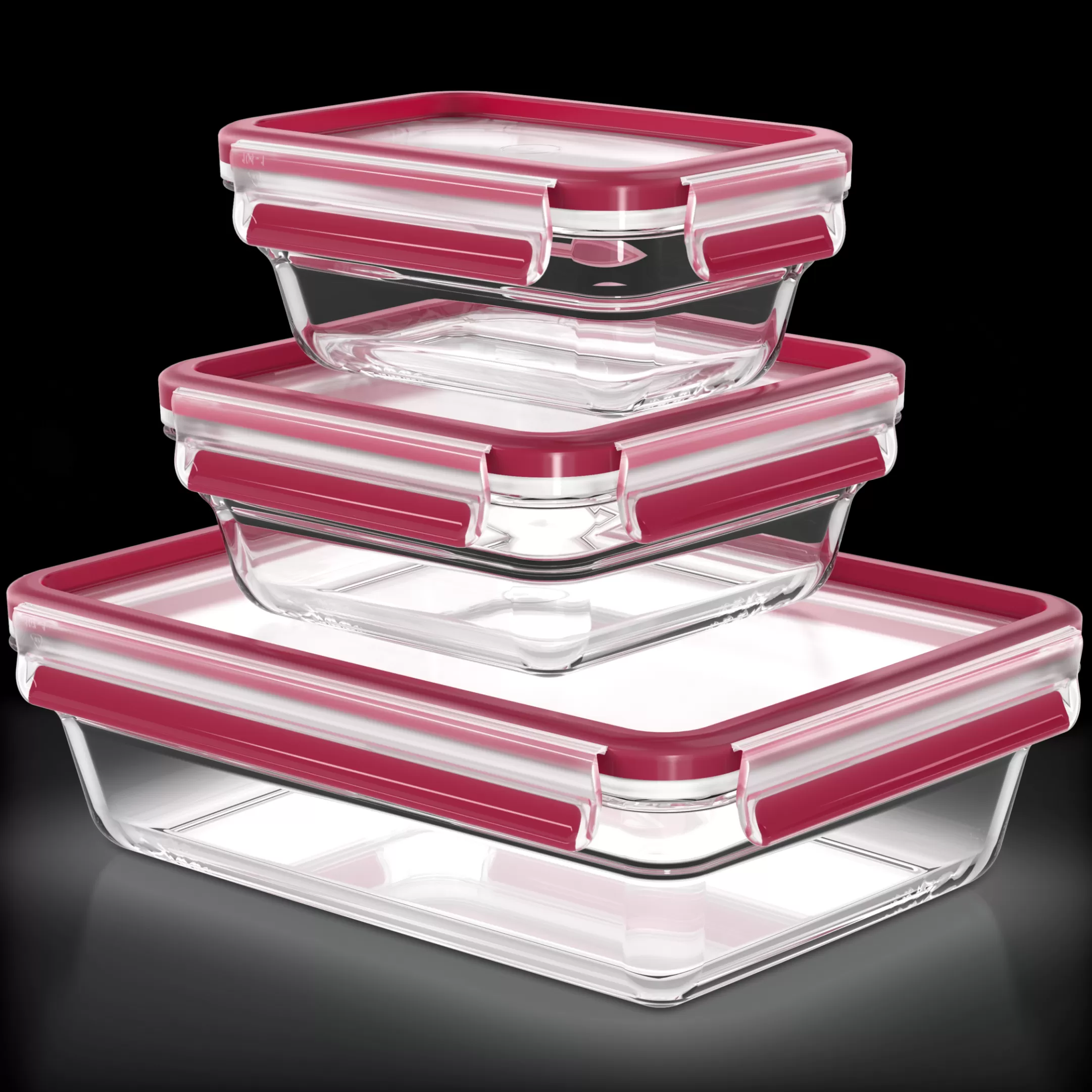 Moulinex MasterSeal Glass N1040810 Set Van 3 Glazen Bewaardozen - 0,45L / 0,8L / 2L Cheap