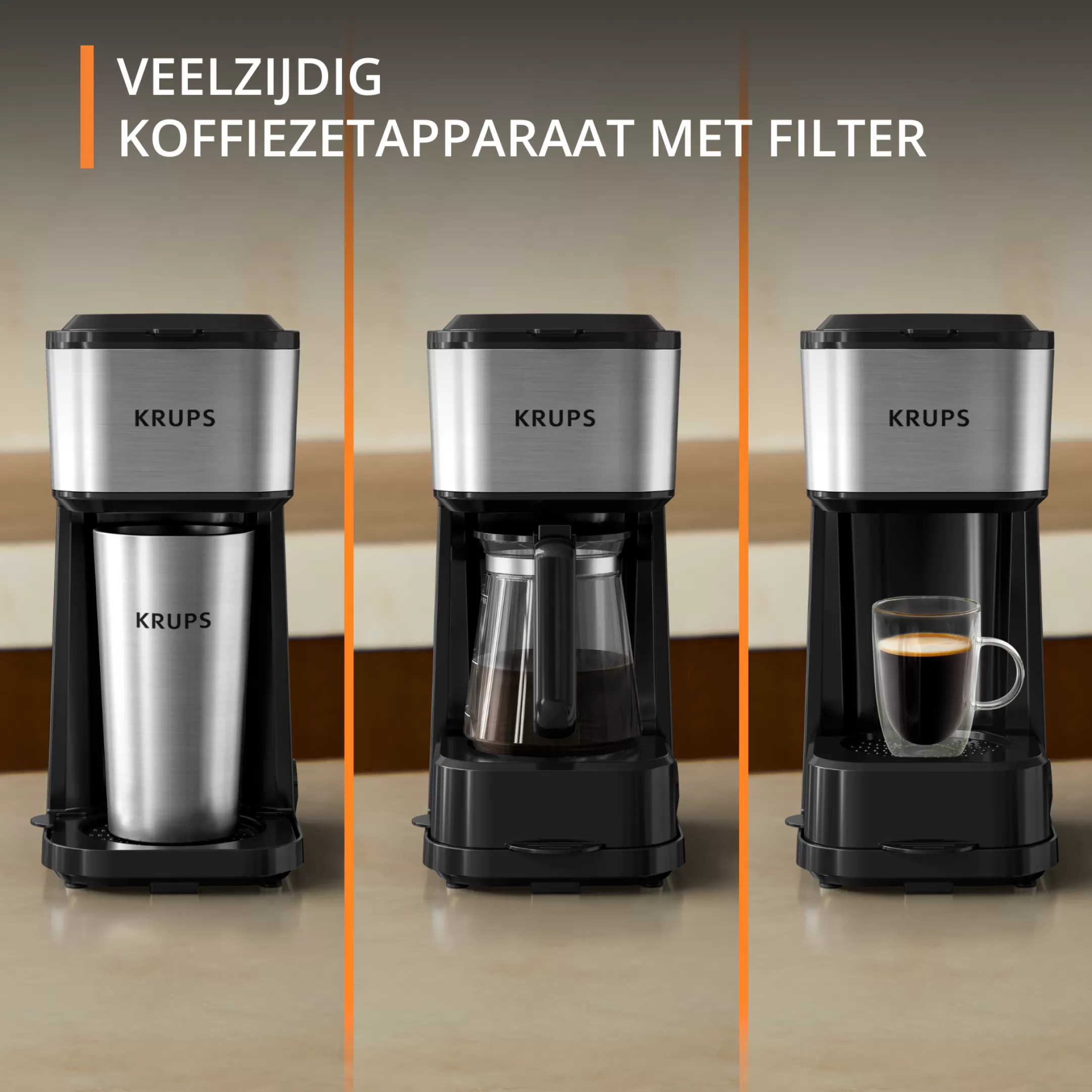 Moulinex Simply Brew KM207D10 3-in-1 Filter Koffiezetapparaat + Isotherme Drinkbeker Cheap
