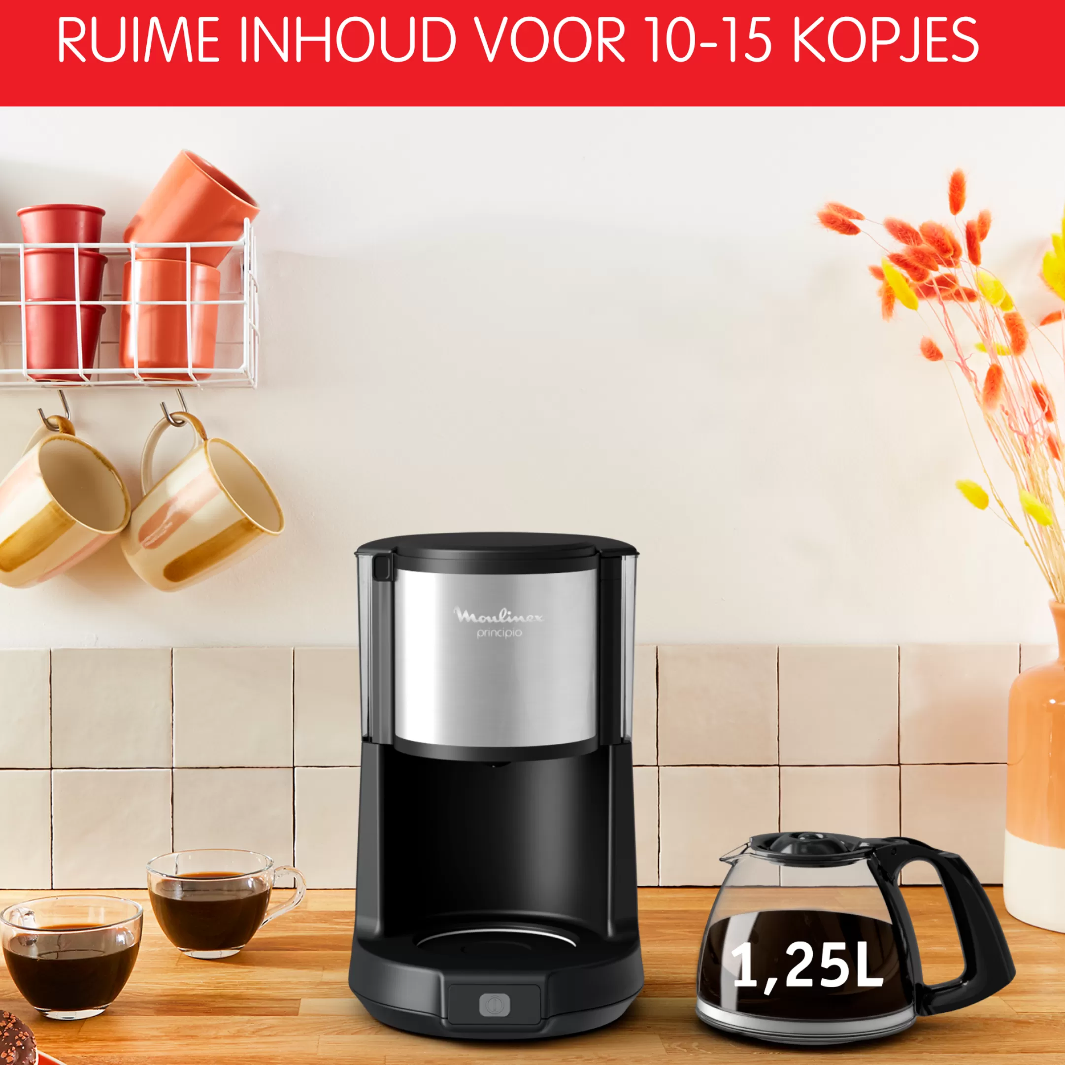 Moulinex Subito FG370811 Koffiezetter Met Filter - 15 Tassen Flash Sale